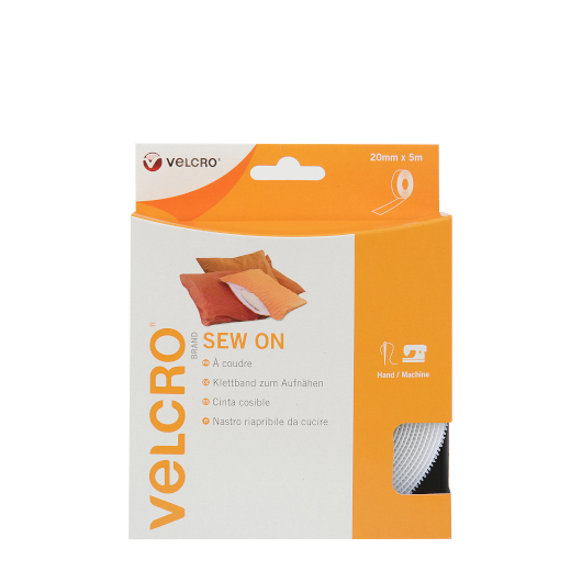 VELCRO® Brand Sew On Tape 5m White.  EC60292.