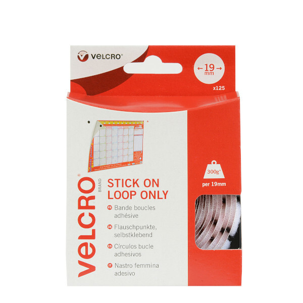 VELCRO® Brand Stick On Coins White Loop Only. EC60232.