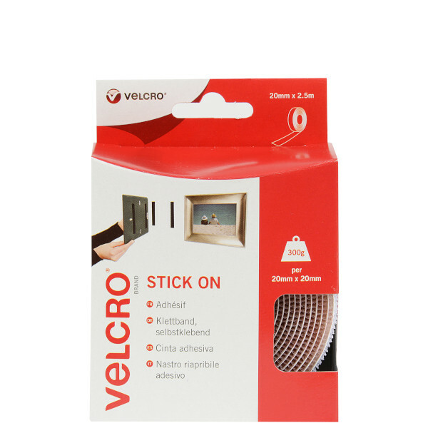 VELCRO® Brand Stick On Tape 2.5m White.  EC60214.