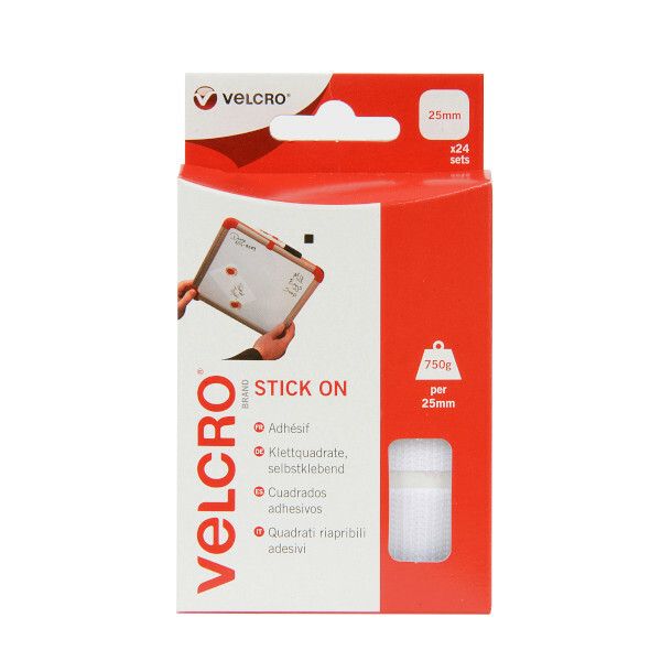 VELCRO® Brand Stick On Squares White. EC60235.