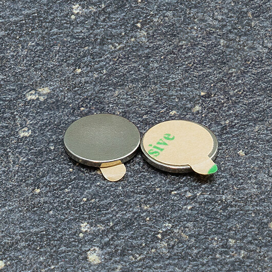 Neodymium Self-Adhesive 15mm Disc Magnets.  Pack of 10.