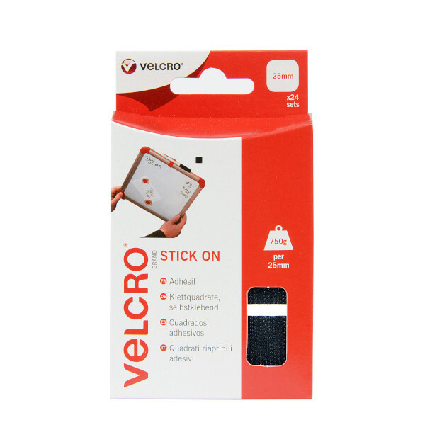 VELCRO® Brand Stick On Squares Black. EC60236.
