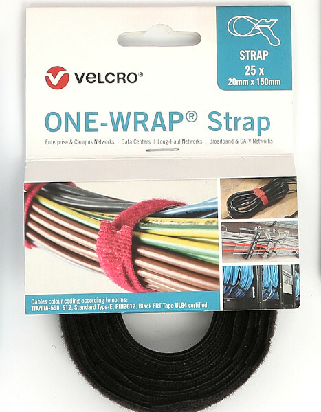 VELCRO® Brand Reusable Cable Ties Black. VEL-OW64401