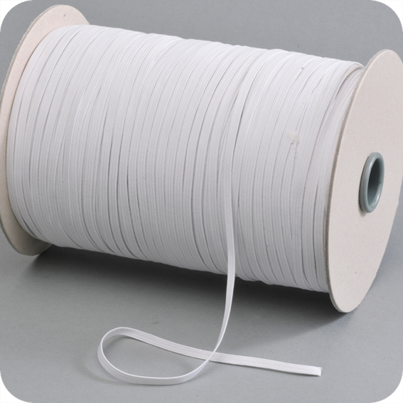 7mm White Knitted Elastic.150m Spool.